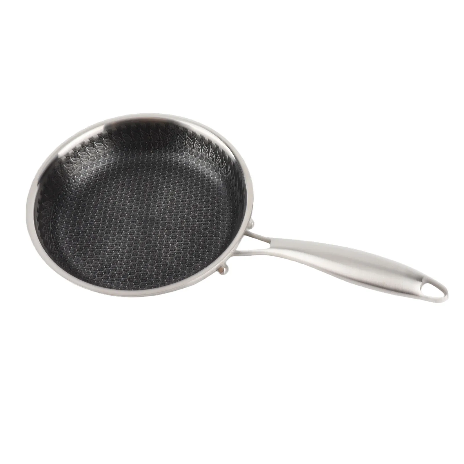 304 Stainless Steel Nonstick Frying Pan Kitchen Cookware Double Sided Honeycomb Pan With Lid For Induction Cooktops Gas Ranges