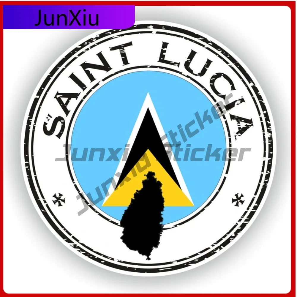 

Saint Lucia Seal Round Flag Beautiful Auto Styling Accent Exterior Styling Piece For Vehicles