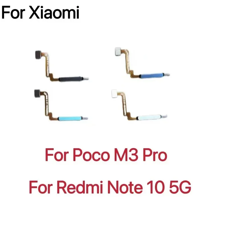 Fingerprint For Xiaomi Mi Poco M3 Pro Redmi Note 10 5G Finger Print Sensor Home Button Ribbon Flex Cable Spare Parts