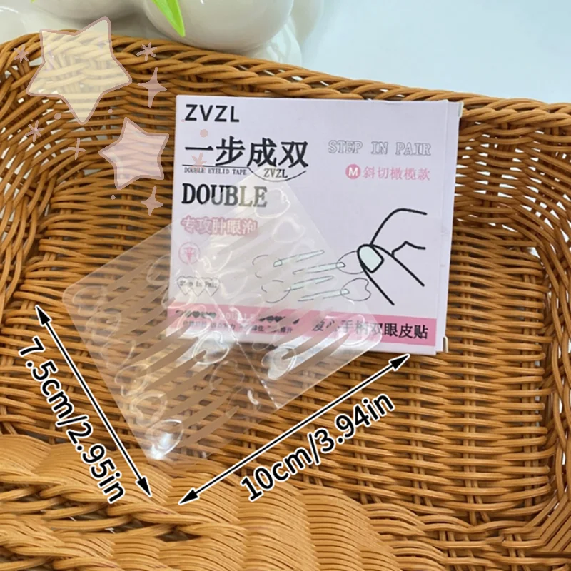 สติ๊กเกอร์ติดตาสองชั้น 128 ชิ้น/กล่อง พร้อมที่จับ แบบธรรมชาติ มองไม่เห็น ติดทนนาน ช่วยยกกระชับ ให้ดวงตาดูโตสวย