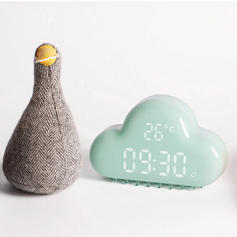 

Clouds Alarm Clock Mint Green Ultra-Quiet Rechargeable Clock Desk Table Decoration