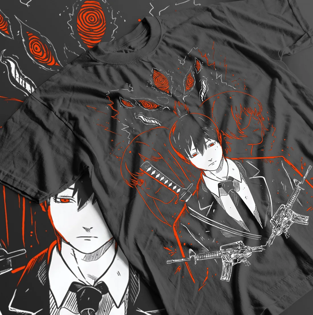 

Chainsaw Man T-Shirt,Anime Manga Denji T-Shirt, Aki Power T-Shirt,Black T-shirt