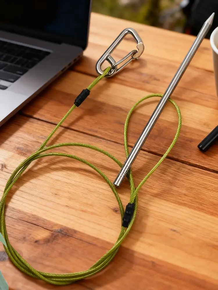 الثقيلة كليب حبل الفولاذ المقاوم للصدأ الصيد سترينجر مع حلقة تسلق كاياك الصيد سترينجر للغوص التجديف بحيرة بركة شاطئ البحر #2