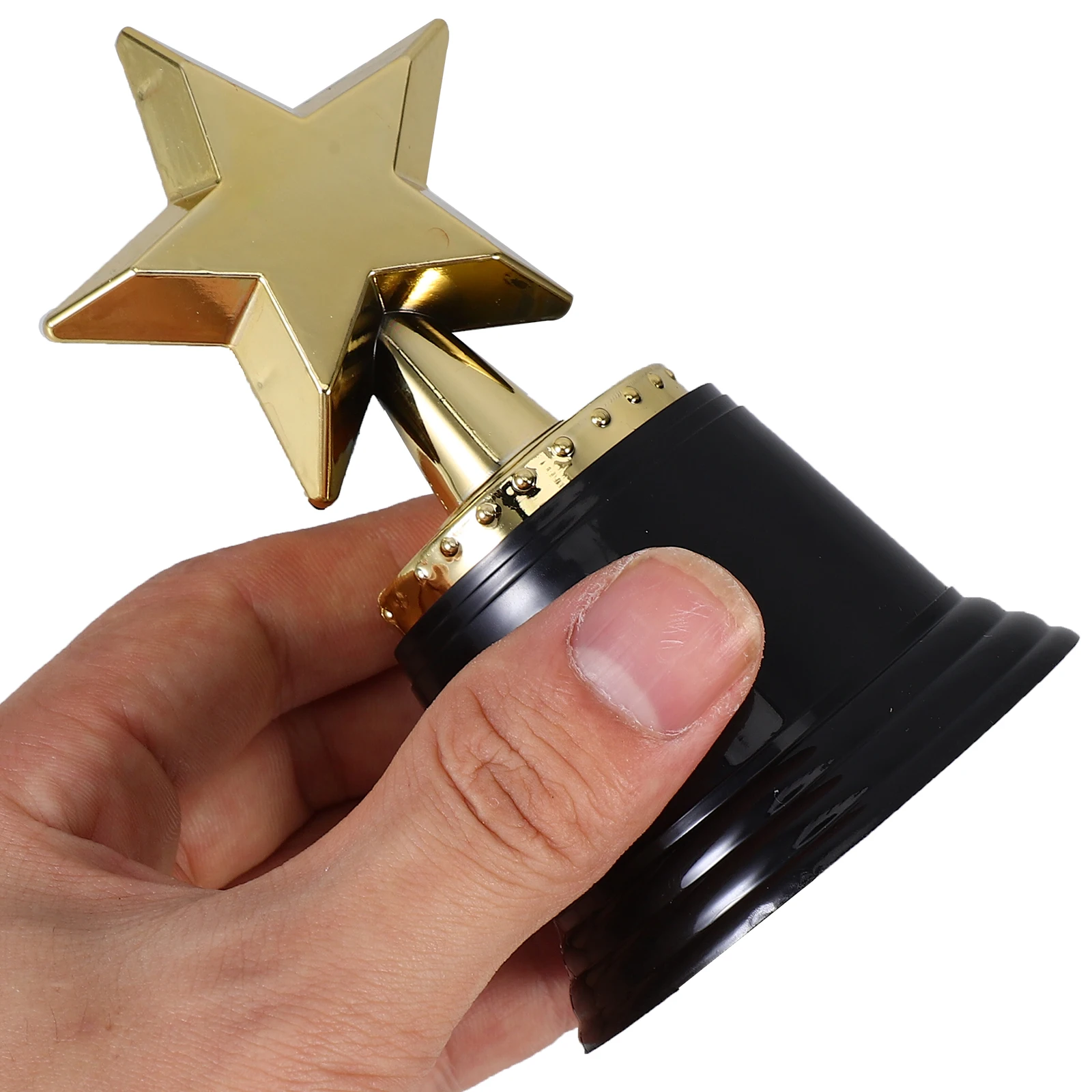

4 PCS Five Pointed Star Trophy Award Cup Kids Mini Classroom Carnival Soccer Sports Small Plastic Trophies for Events