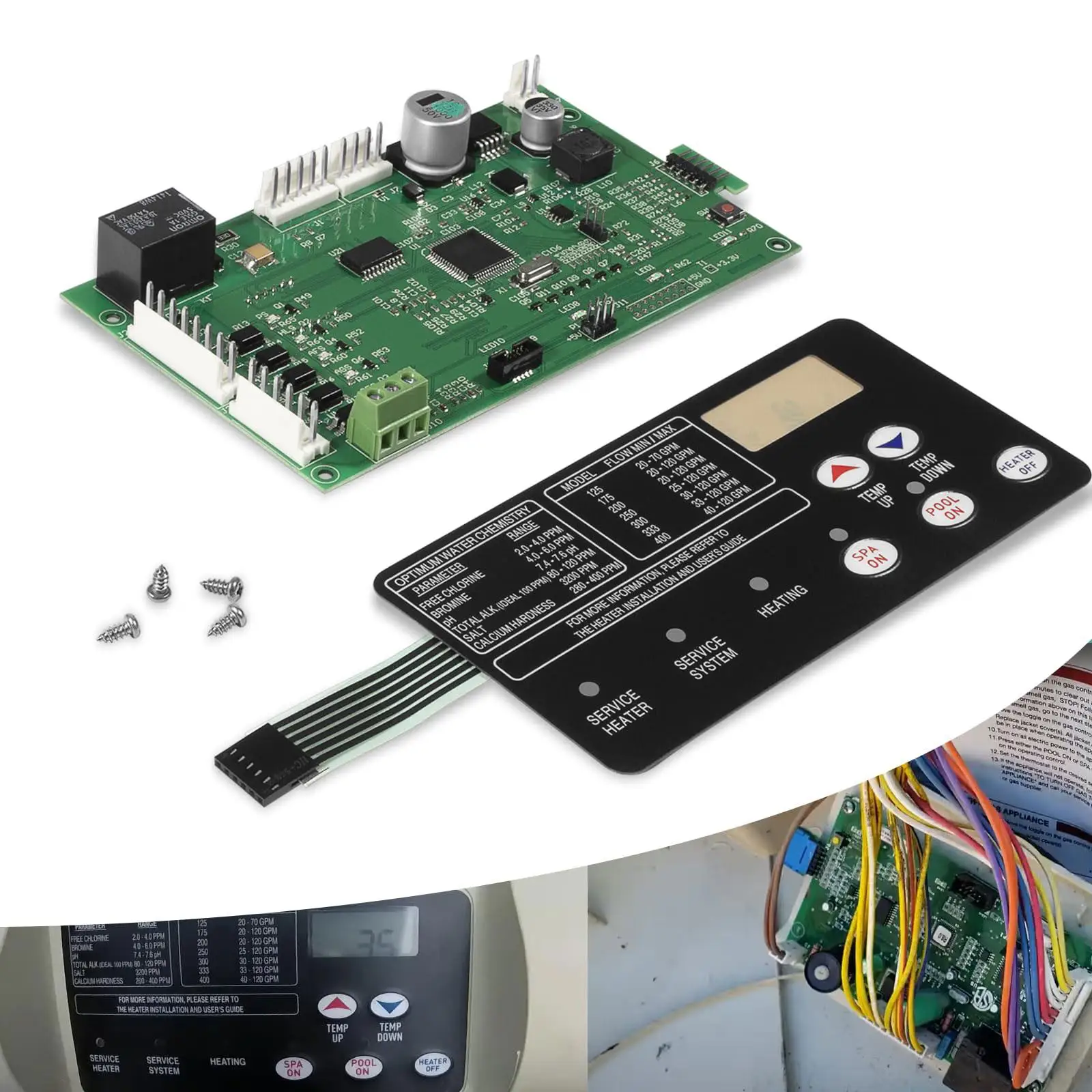 

Professional Pool Heater Control Board Kit Reliable Industrial Grade Parts for Swimming Pool Accessories Compatible