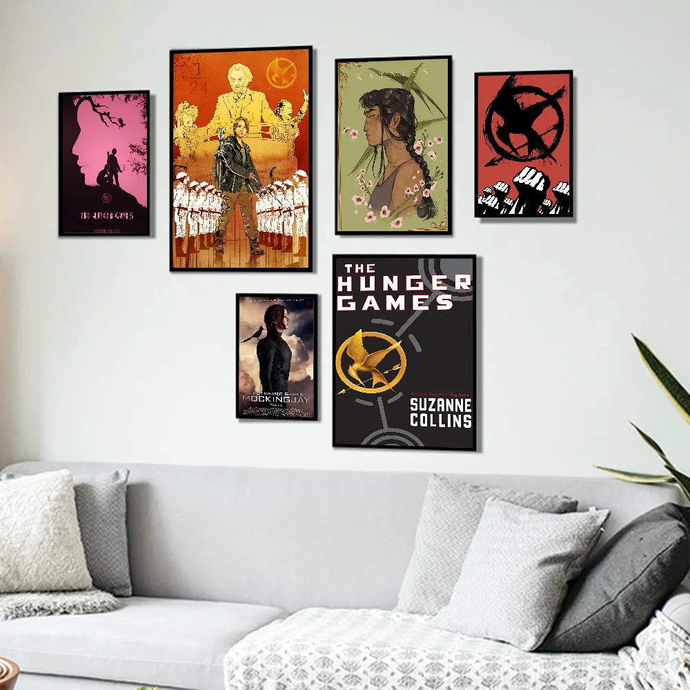 The Hunger Games 3 Self-adhesive Art Poster Waterproof Paper Sticker Coffee House Bar Posters Wall Stickers