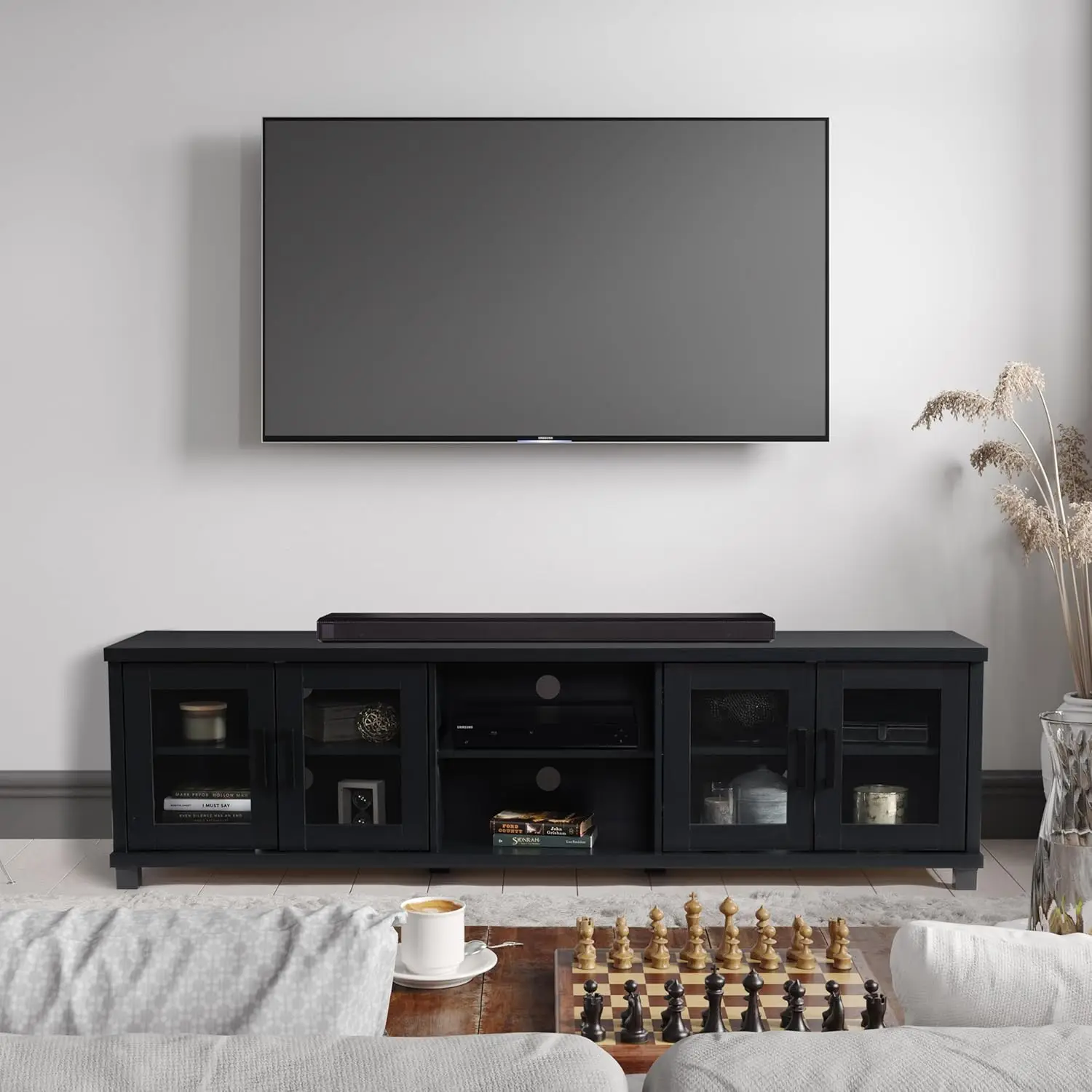 CorLiving Fremont Black Ravenwood TV Bench for TVs up to 90