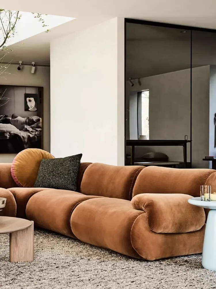 

Creative Modular Sofa Light luxury Villa Living Room Decoration Vacuum Compression Sponge Filling Sofa Set Custom Color Size