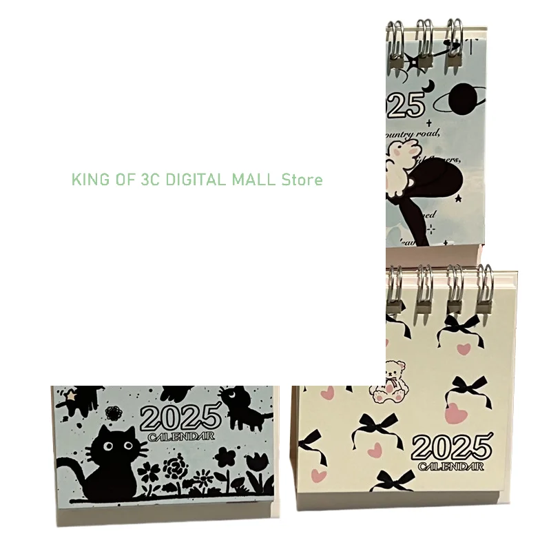 

1 pc 2025 Mini Cute Monthly Calendar 12 Months Of Different Photos Tabletop Flip Schedule Calendar For Home School Decoration