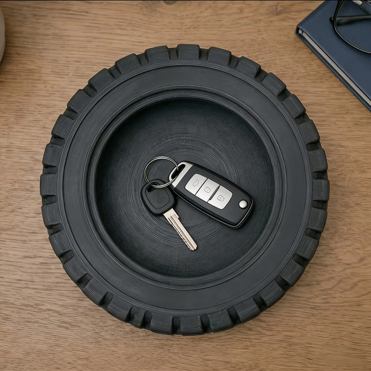 1pc 3D Printed Miniature Tire Storage Tray, Sundries Tray, Decorative Item Storage Box, Suitable for Home Decoration