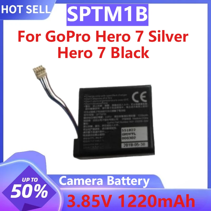 

For GoPro Hero 7 Black Hero 7 Silver Brand New High Quality 3.85V 1220mAh Camera Battery SPTM1B