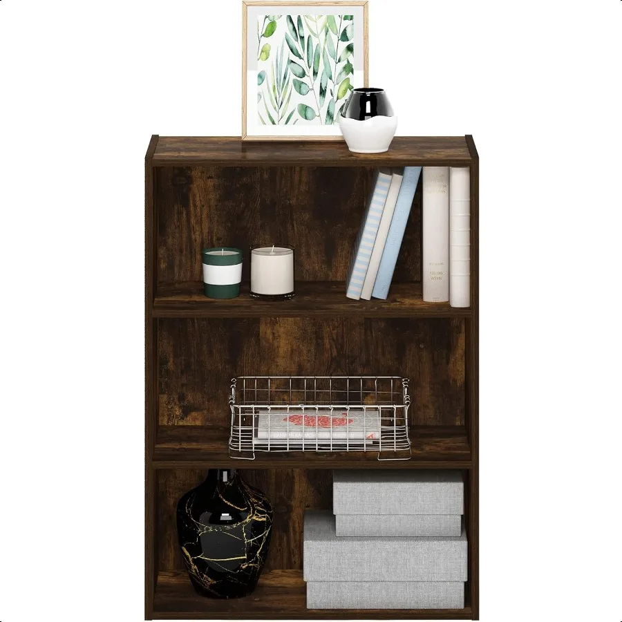 Pasir 3Tier Open Shelf Bookcase Amber Pine