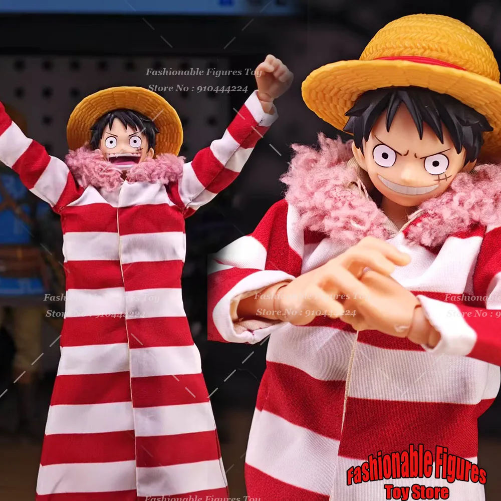 

SHF 1/12 Мужчины Солдат Цельный Луффи ‌ Капюшон ‌ Восточно-синий ‌ Ветровка в красную полоску ‌ Подходит для 6-дюймовых фигурок кукол