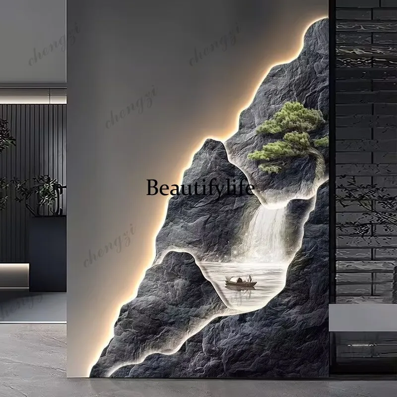 New Flow Generating Wealth, Entrance Decoration Painting, High end Corridor Mural, Landscape Hanging Painting