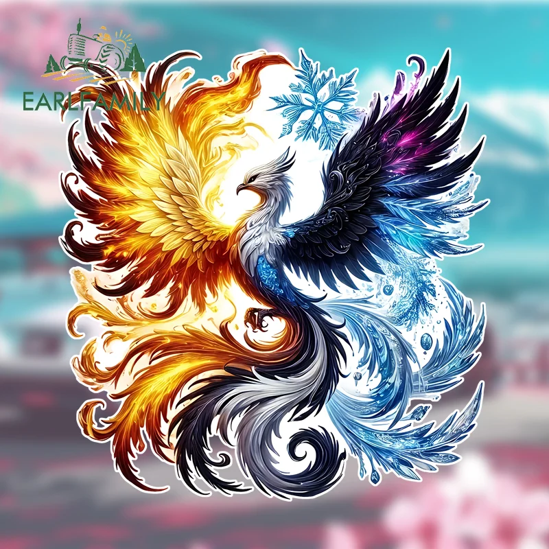 

Наклейки для автомобиля EARLFAMILY Phoenix, модные виниловые наклейки для окон мотоциклов, бамперов, скейтбордов, аксессуары для автомобиля, скрывающие царапины