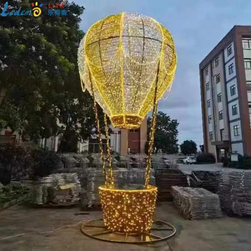 Duży, trójwymiarowy motyw świetlny - balon na ogrzane powietrze do dekoracji świątecznych i halloweenowych, do domu, na krajobraz, na wesele - klasyfikacja IP65
