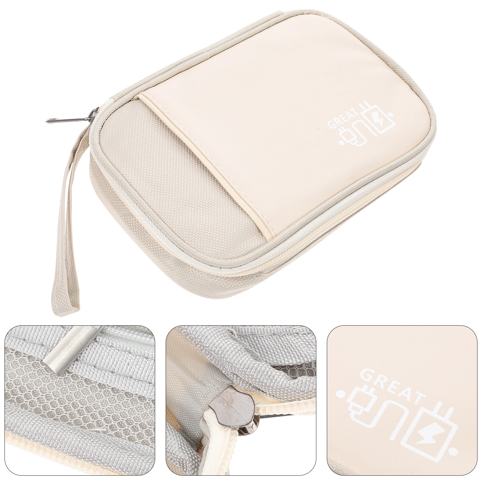 

Electric Data Cable Storage Bag Phone Carrying Case Travel Cord for Cables