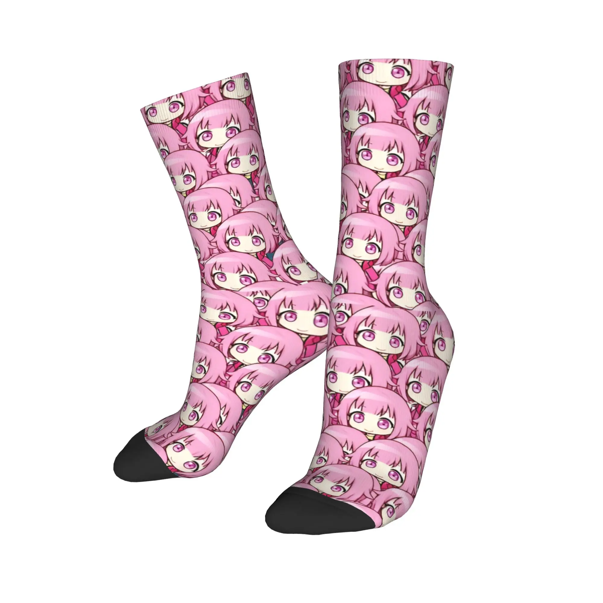 Crazy Design Cute Emu Otori Basketball Socks Singer Anime Polyester Long Socks for Women Men Sweat Absorbing