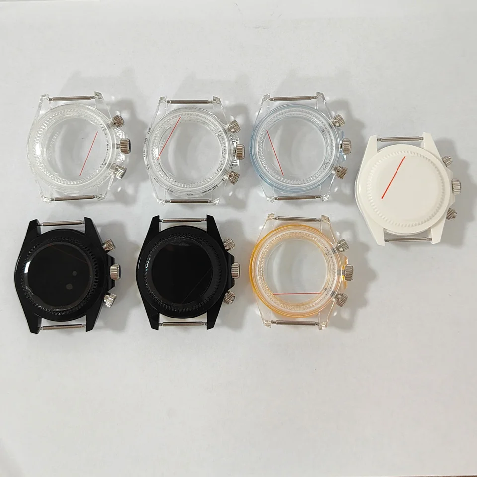 Watch accessories 39MM rubber case with multiple colors available, acrylic glass compatible with quartz VK63 movement