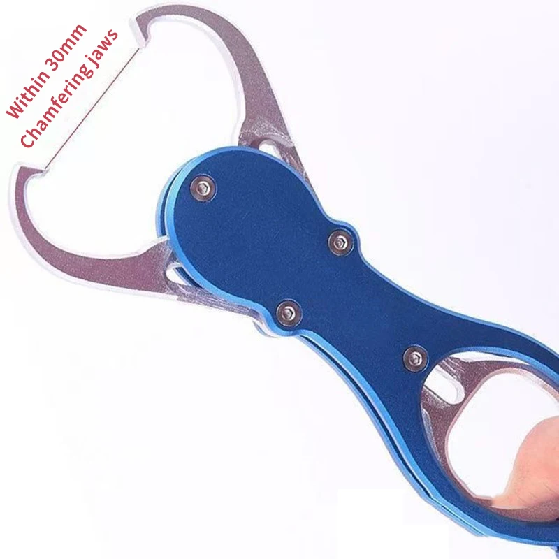 Portable Aluminum Alloy Fish Lip Grabber Fishing Pliers Hook Holder Fish Gripper Built-in Scale Angling Tackle Tools