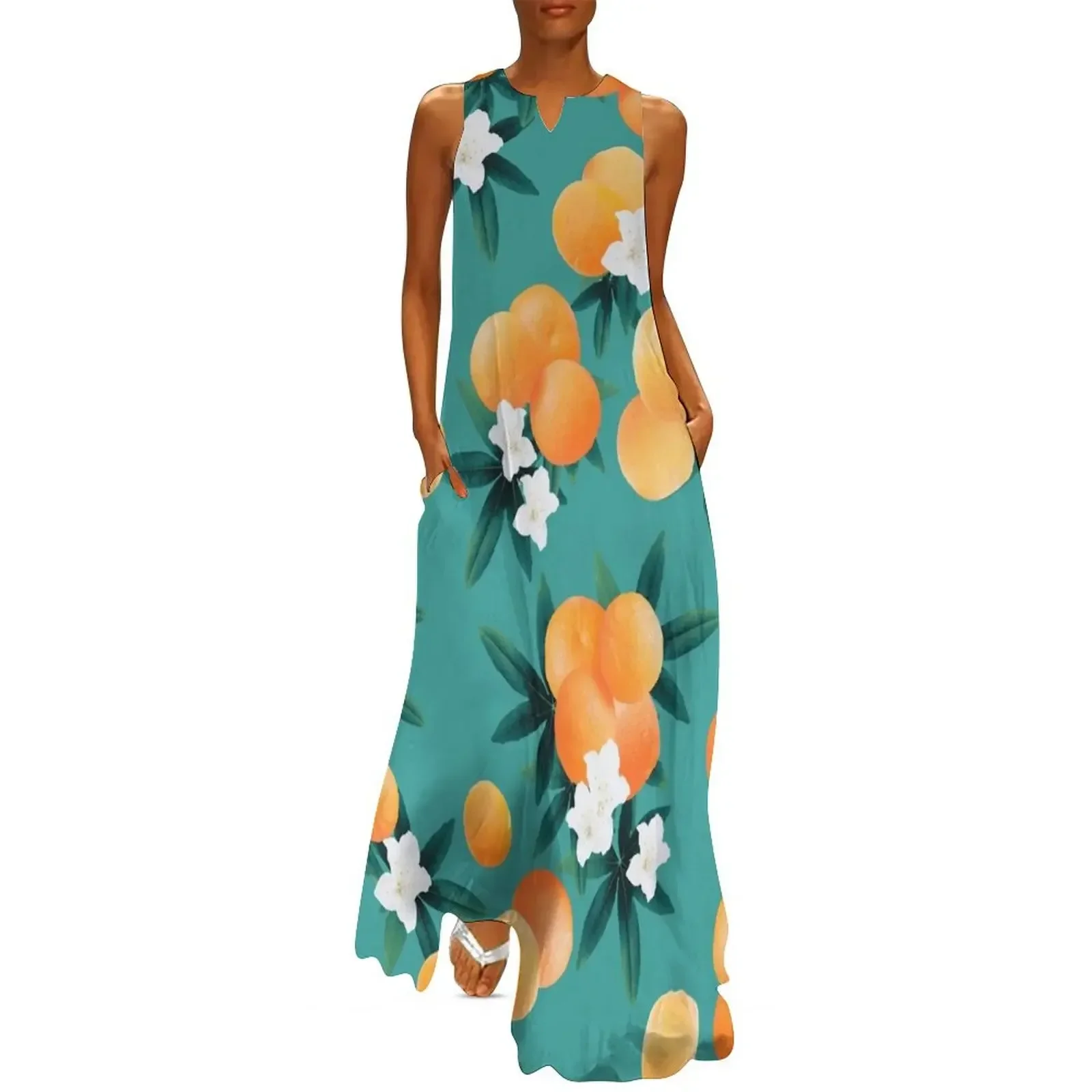 

Orange Twist Flower Vibes #8 #tropical #fruit #decor #art Long Dress fairy dress Dress women for women 2025