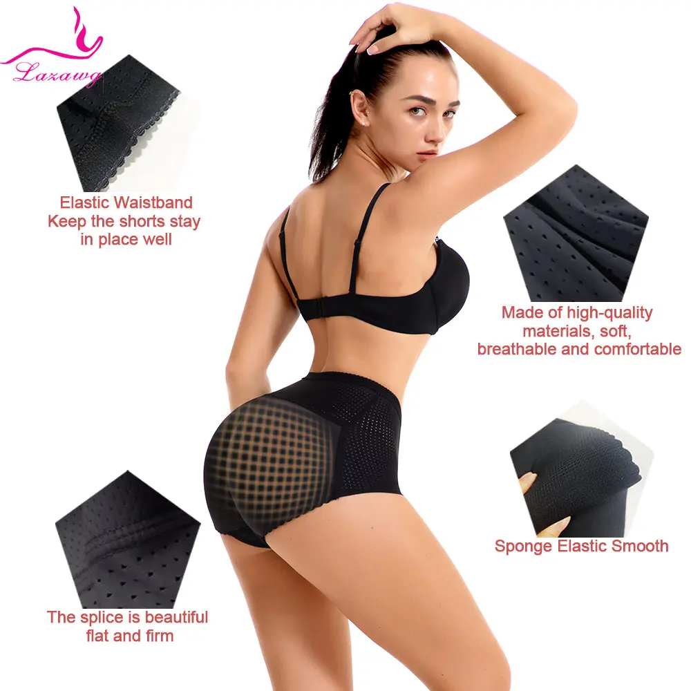 LAZAWG Padded Butt Lifter Panties for Women Hip Enhancer Brief Tummy Control Slimming Panty Push Up Underwear Seamless Shapewear