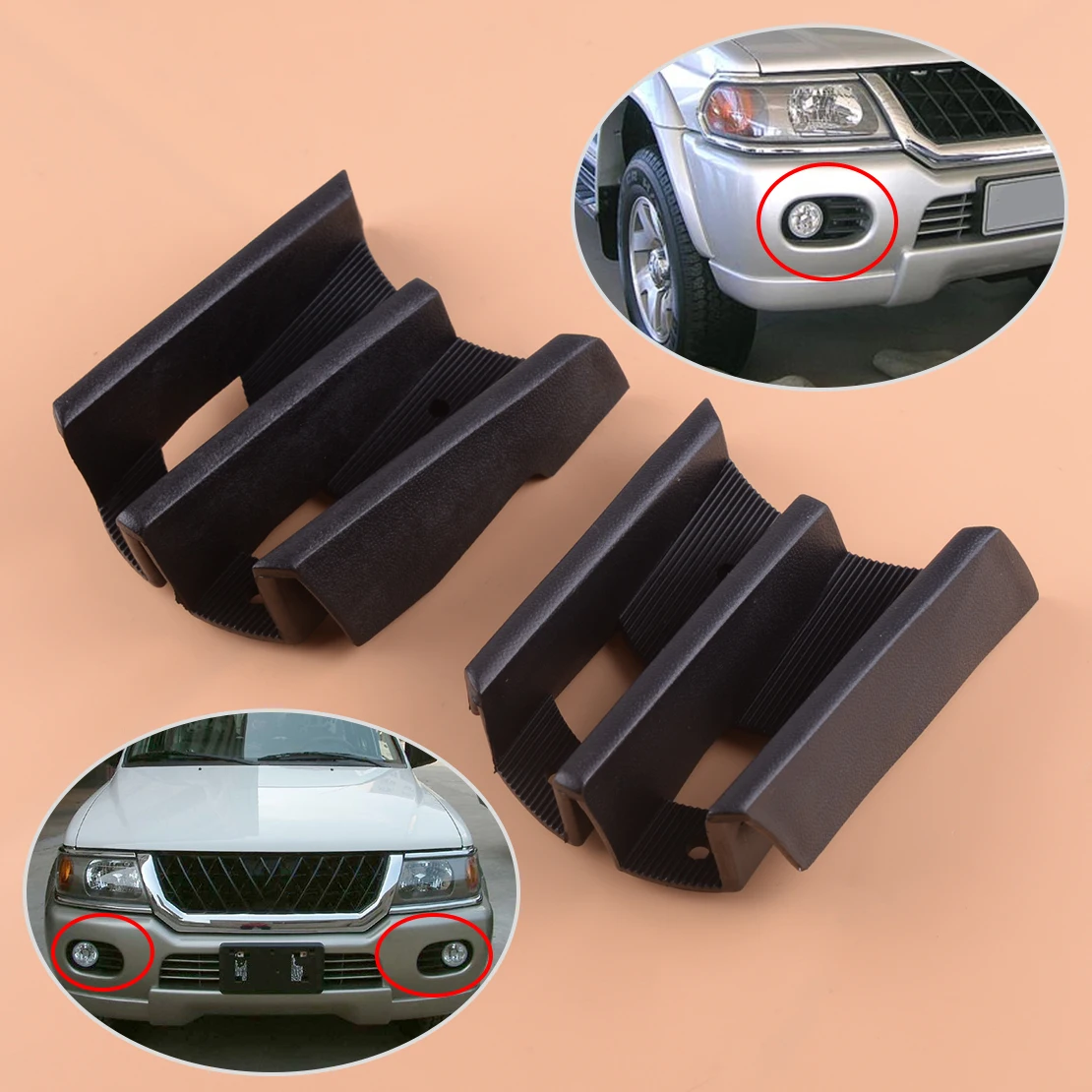 1Pair Front Fog Lamp Light Grille Fit for Mitsubishi Montero Pajero Shogun Sport 1999-2002 2003 2004 2005 2006 2007 2008