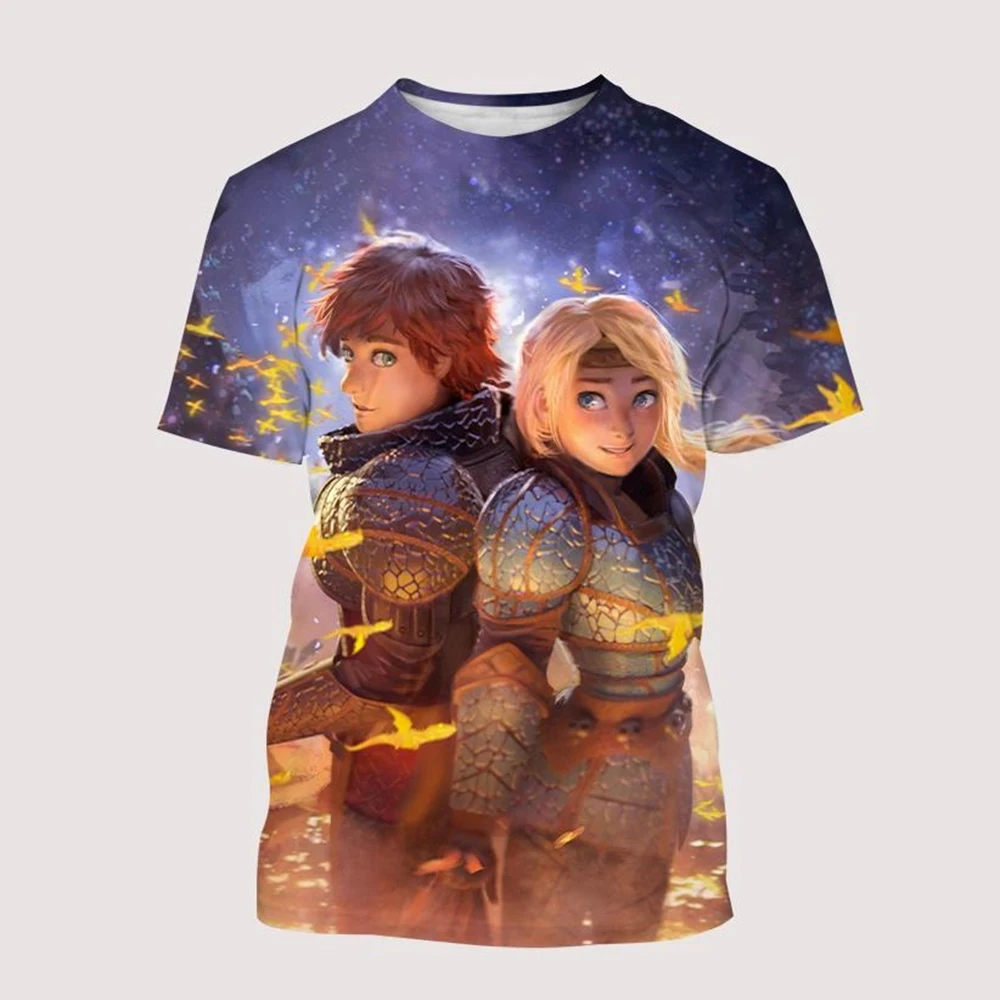 Man and Lady Casual T-shirt Animation Tops New Fashion 3D Printing How to Train Your Dragon T-shirt Funny Kids T shirt 100-6XL