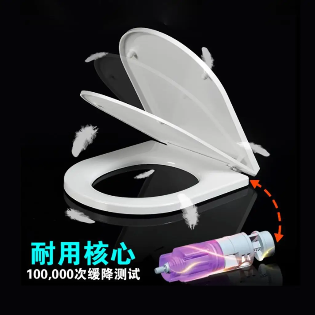 Toilet Lid Slow Closing Anti Pinch Closestool Cover White Easy Clean Quick Release for Home Bathroom Replacement