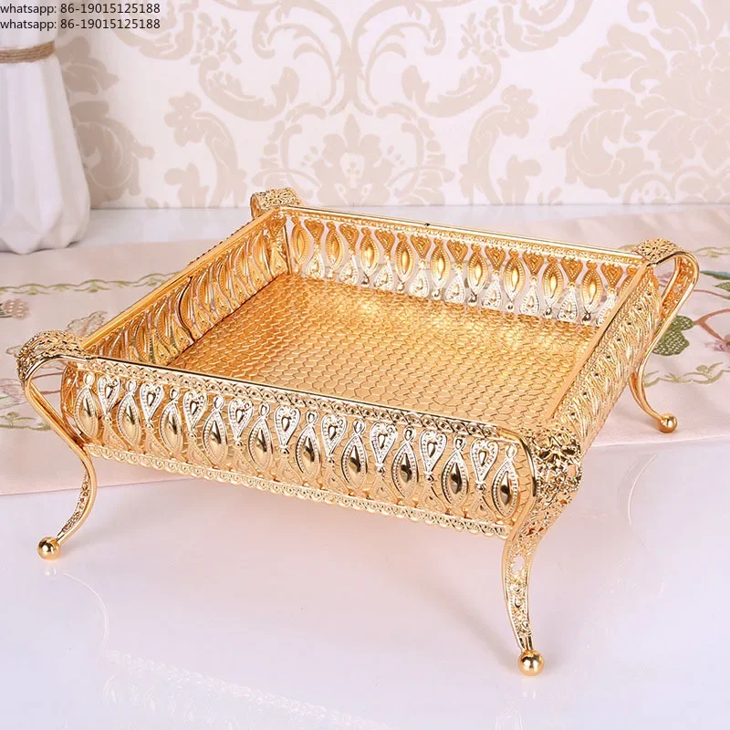European Vintage Fruit Plate High-end Round Hotel Glass Plate Multi-layer Fruit Basket Fashion Creative Cake Plate Ornaments