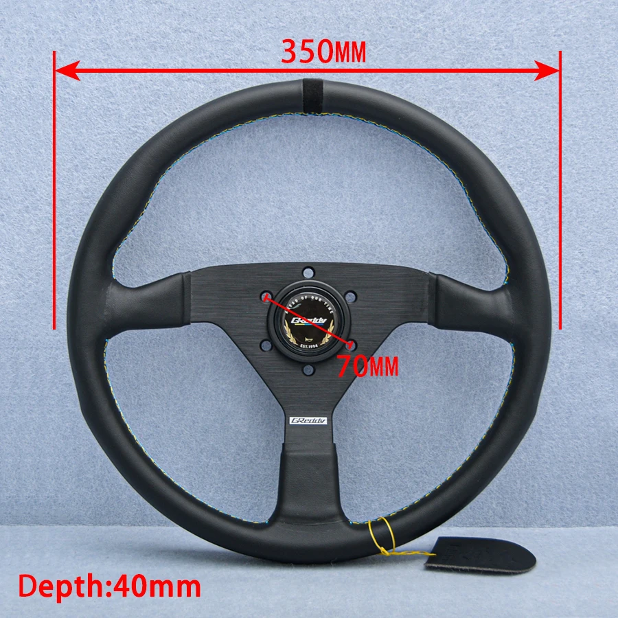 14Inch Universal Montecarlo Leather Tuning Sport Greddy Steering Wheel JDM Car Accessories