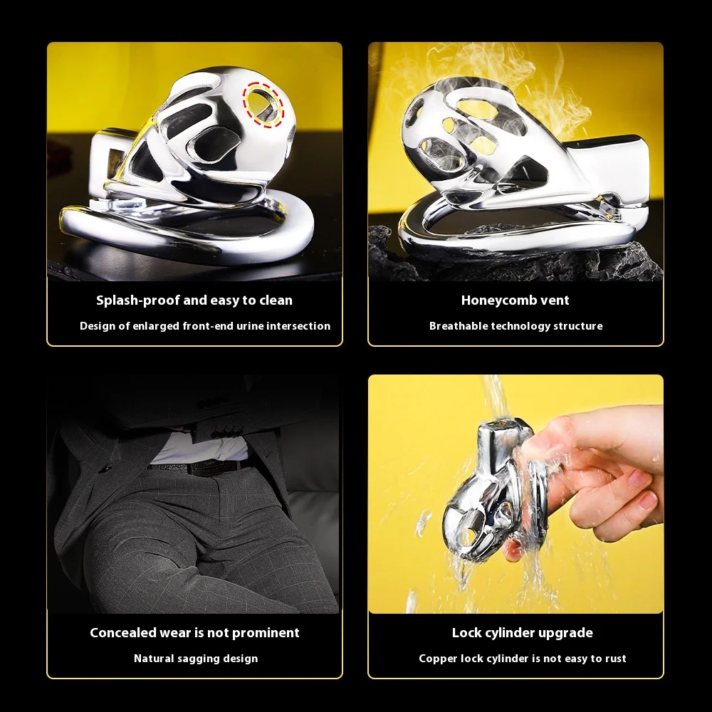 3 Rings Stainless Steel Chastity Cage Erotic Urethral Locks with Belt Metal Dick Lock Bondage BDSM Gay Men Sex Toy Adult Toy 18+ - Image 4