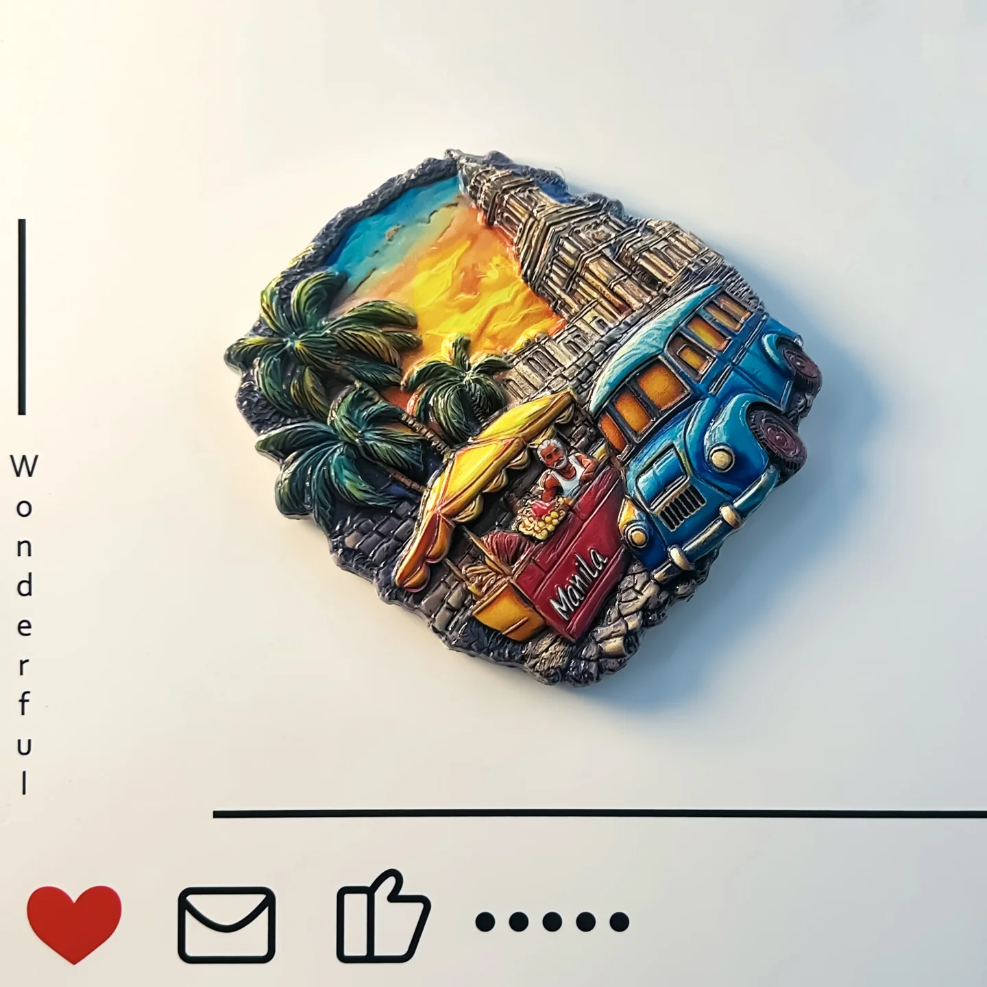 Philippines, capital, Manila style, refrigerator stickers, Jeepney cars, creative resin, home features, decorations