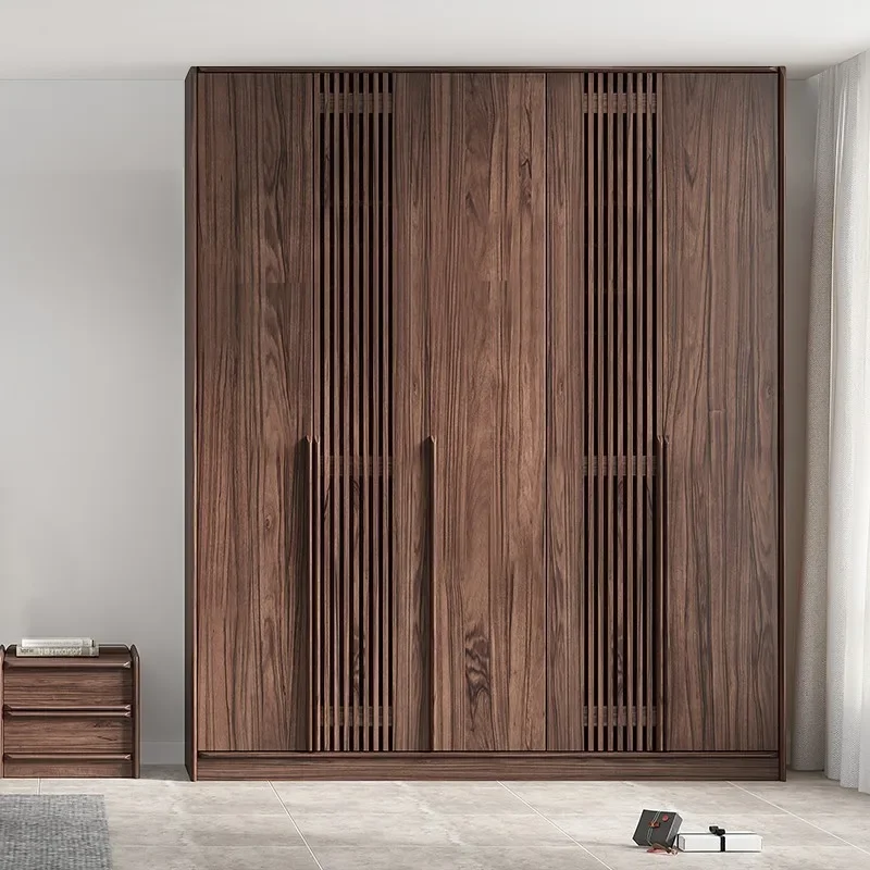 North American black walnut, all solid wood door wardrobe, Nordic modern simple Japanese style