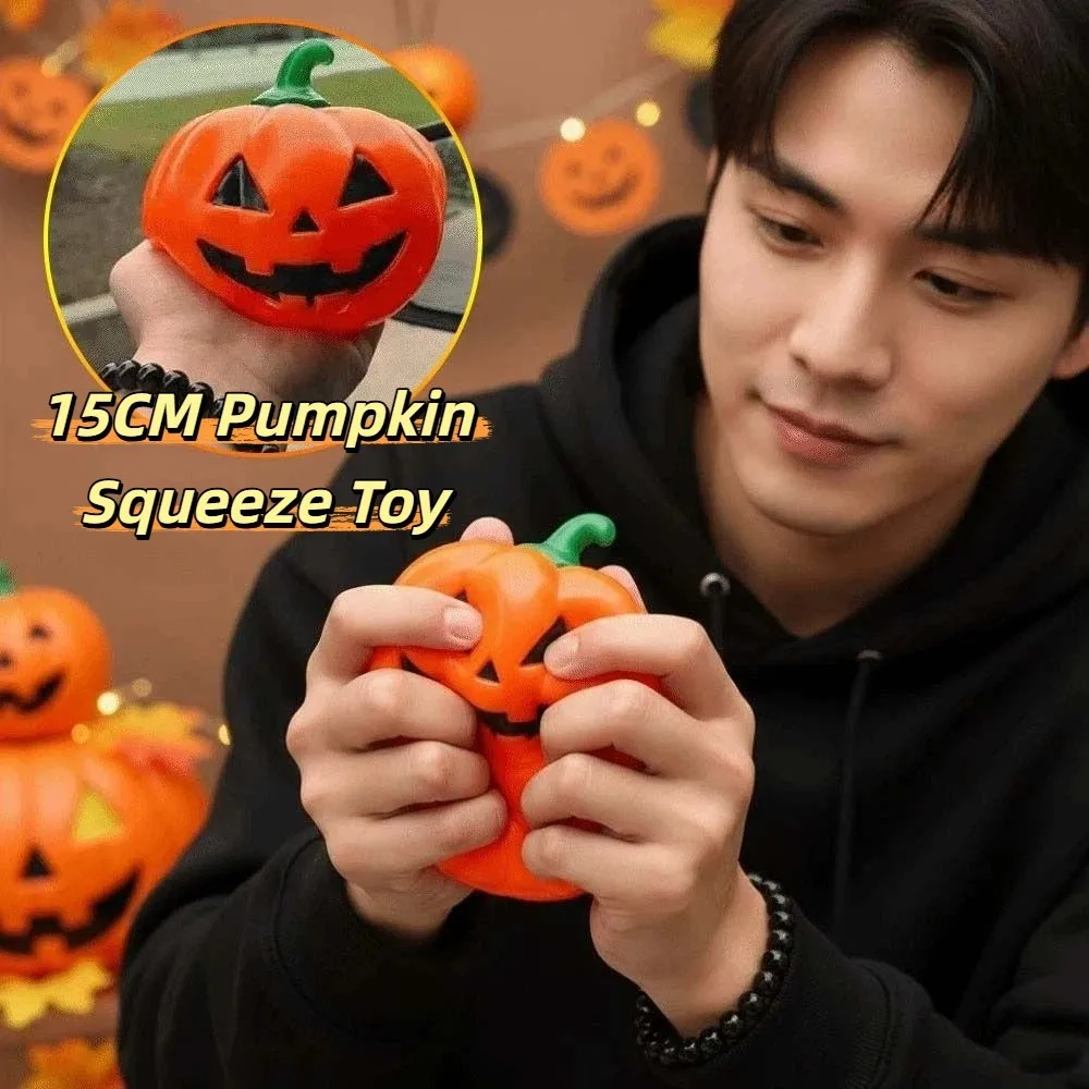 Slow Rising Pumpkin Squeeze Toy Lightweight 3D Shaped Slow Rising Squishy Bright Orange Smooth Surface Relaxing Soft TPR Toy