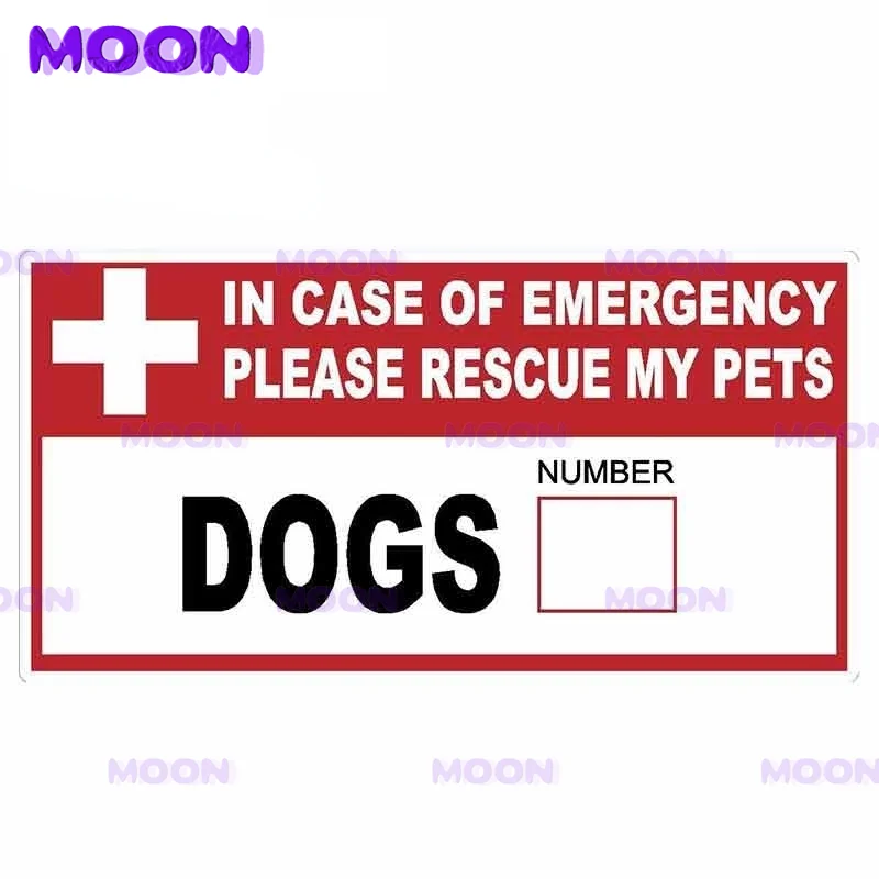 In Case of Emergency Please Rescue My Pets Dogs Number  Personality Sticker 1 PCS Car Stickers  Suitable for car bumper stickers