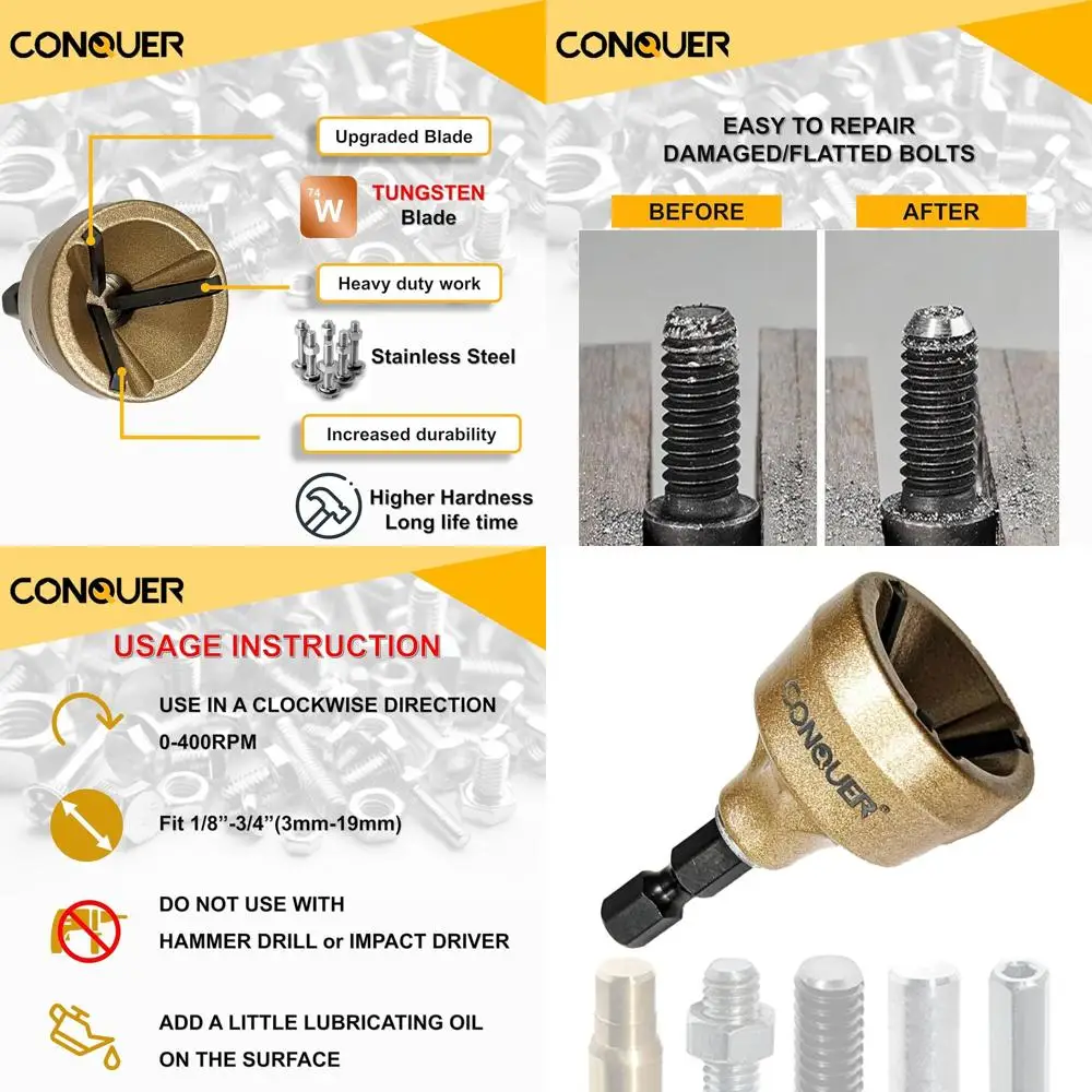 

Tools Deburring External Chamfer Tool, Premium Tungsten Blade, Deburring Drill Bit, Remove Burr Tools Quick Release Shank Fits f