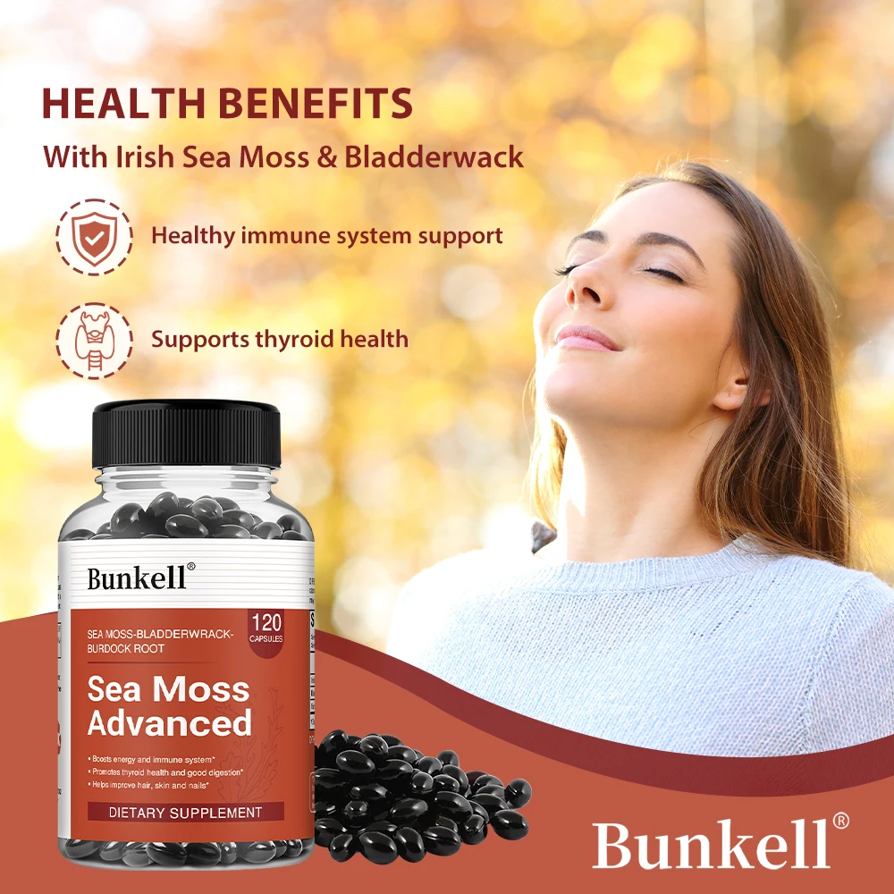كبسولات طحالب البحر الأيرلندية - مع مستخلص جذر المثانة والأرقطيون لتعزيز الامتصاص - دعم المناعة، نباتي، غير معدلة وراثيًا #4