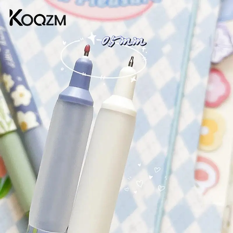 1Pcs Press Cartoon Flower Gel Pens Cute Pens 0.5mm Black Ink Quick Drying Gel Pen School Office Supplies Student Stationery