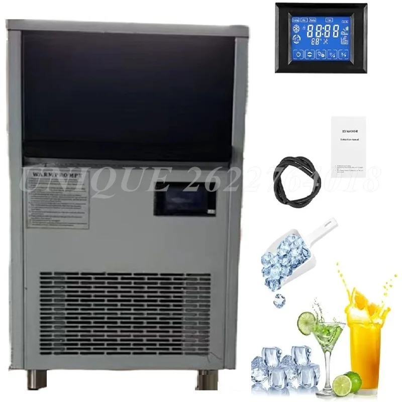 

Automatic Commercial Ice Maker 198lBS/24h Ice Maker Machine 55 Ice Cubes In 12-15 Minutes Freestanding Ice Maker LED Display