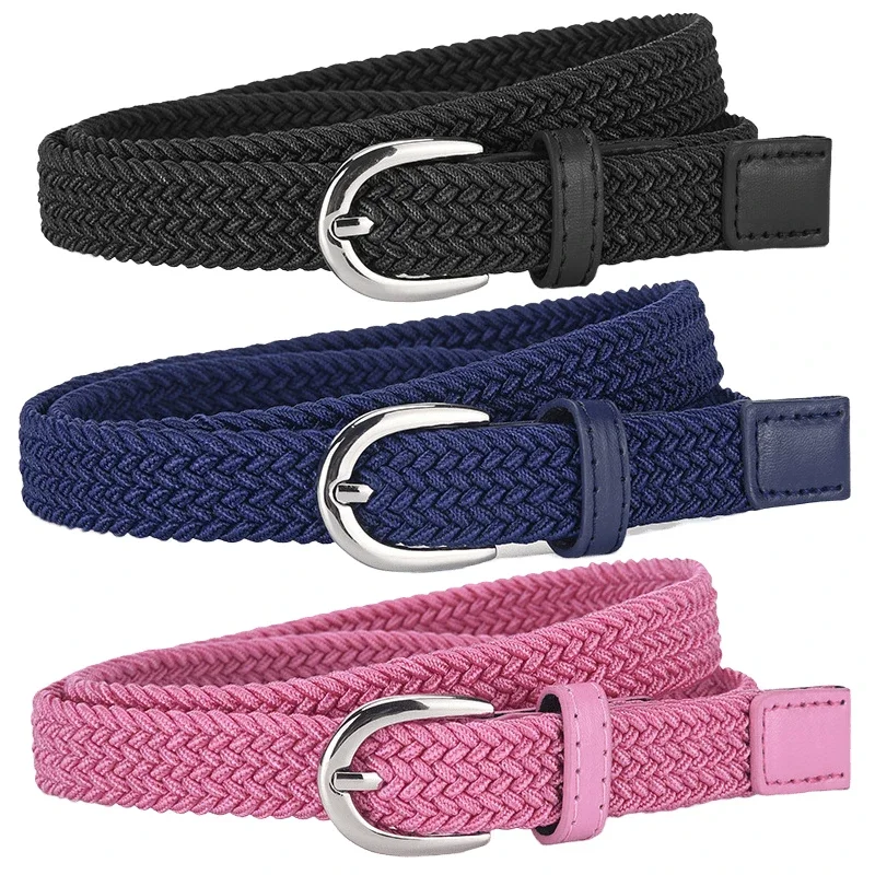 

Розово-красный нейлоновый детский ремень, простой дизайн, аксессуары для джинсов, черный холст, пряжка, эластичный пояс для унисекс