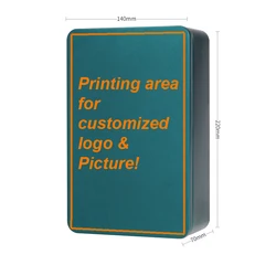fashionable rectangular iron tin long gift packing tea package empty gift box can UV logo customized print available