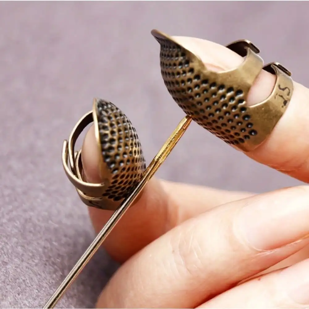 Vintage Polka Dot Thimble | Adjustable Open-Back Design