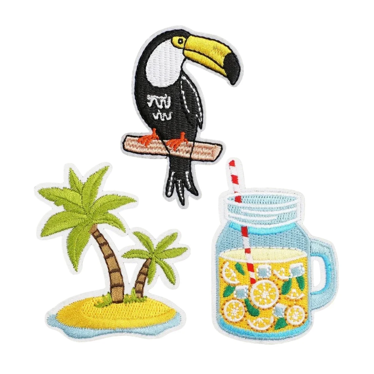 Camera Patch Sticker Bag Decoration Beach Ball Embroidery Holiday Theme Embroidery Cloth Sticker Beach