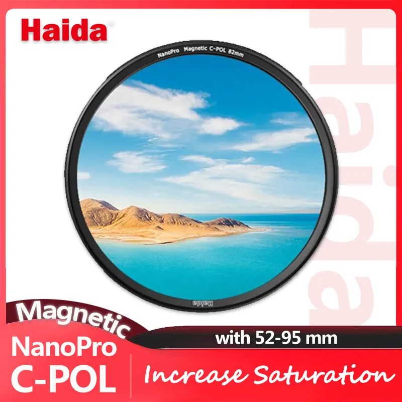 Haida NanoPro Magnetic C-POL Filter with Adapter Ring for Landscape Photography Increase Saturation 52/55/58/62/67/72/77/82/95mm