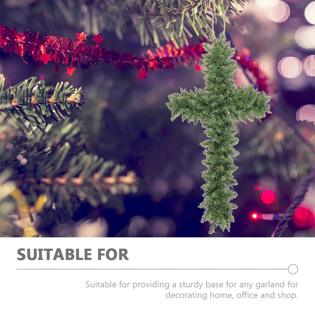 

3 Pcs Garland Hoop Easter Wreaths for Front Door Cross Wire Forms Frames Crosses Ribbon Iron Shaped