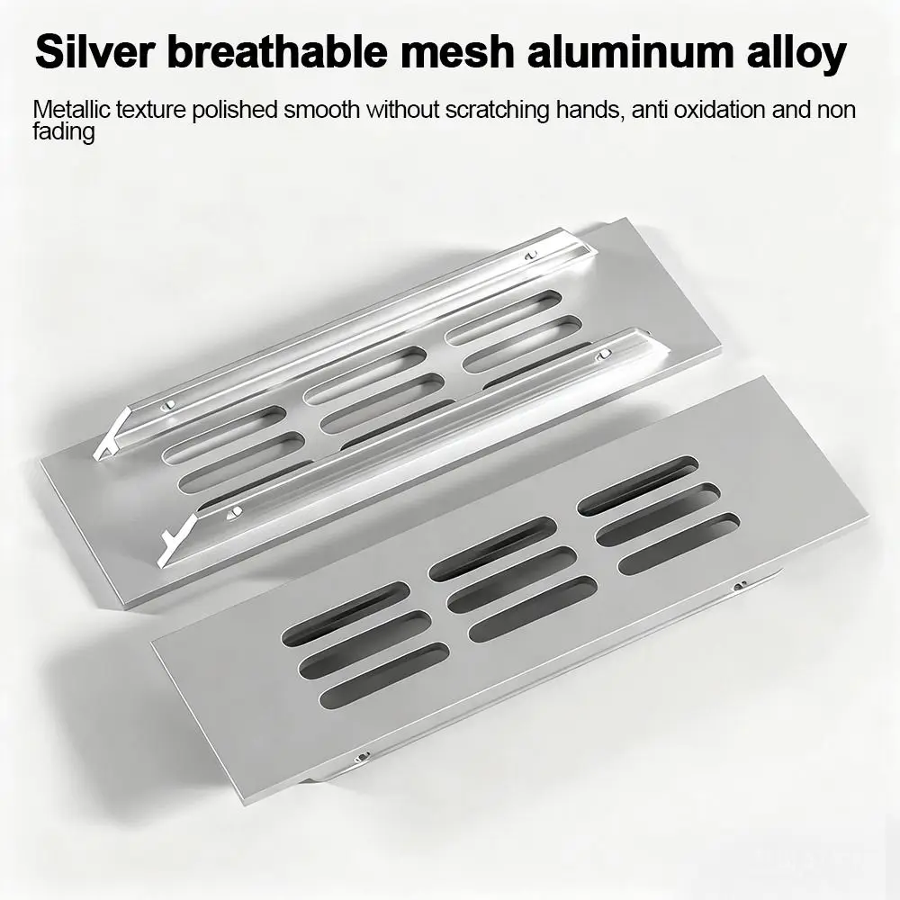 Aluminum Alloy Cabinet Breather Hole Cover Rectangle 30mm Wide Wardrobe Air Vent Decor Breathable Mesh Ventilation Grille