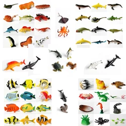 Figuras de ação de animais subaquáticos para crianças, Criaturas do mar profundo, Peixes tropicais, Tubarão, Brinquedos educativos, Estilos sortidos