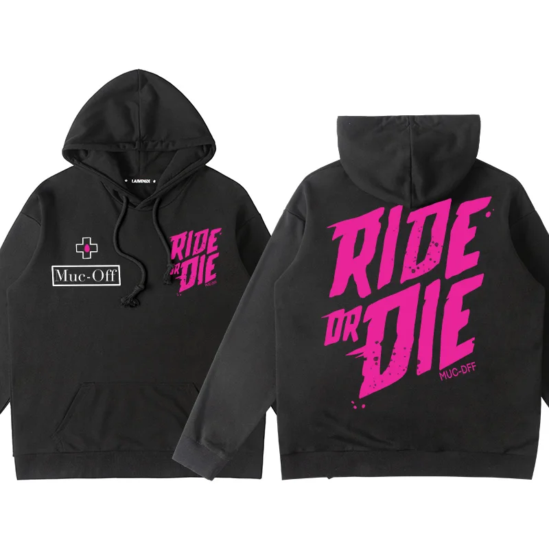 

Pmuc-Off Dirt Slope Cycling Suit Men Hooded Sweater Autumn and Winter Ride or Die Bicycle Fleece Jacket Autumn
