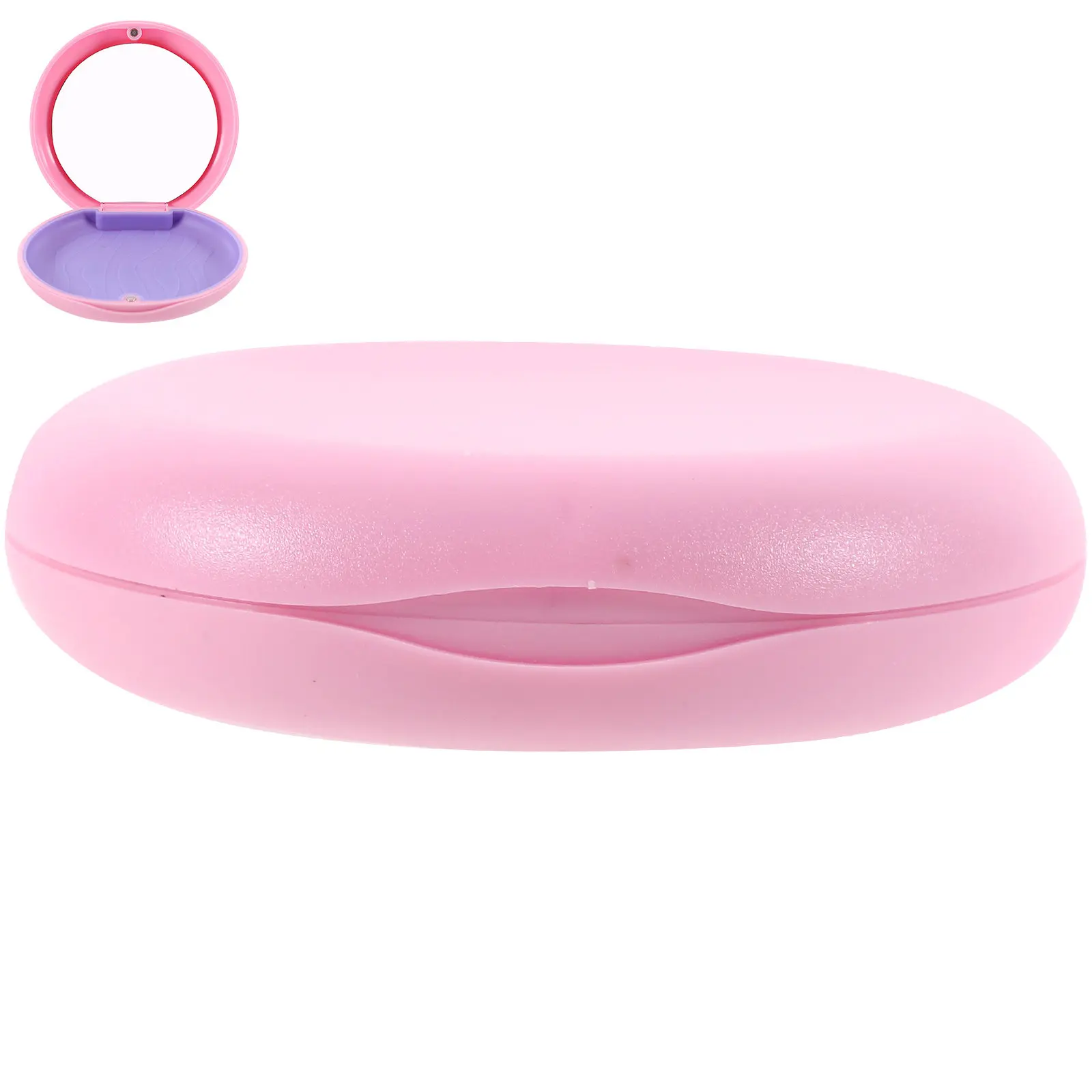 Denture Storage Container Retainer Box with Mirror Magnetic Seal Plastic Material Compact Easy Carry Retainer